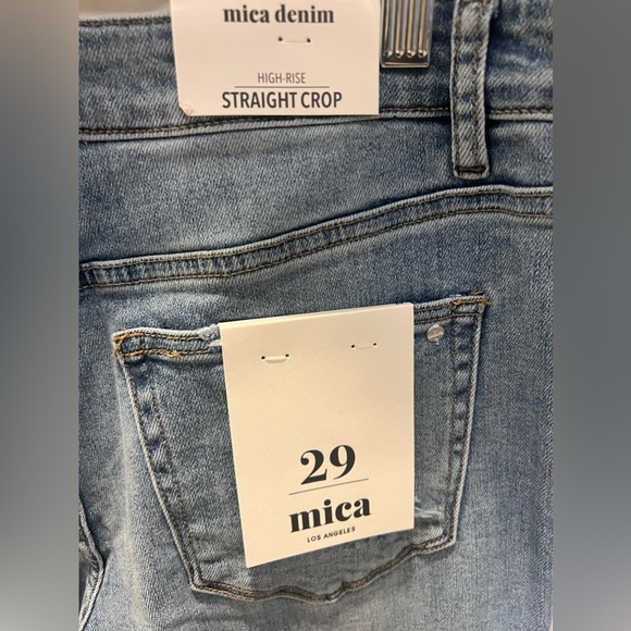 MICA High Rise Distressed Straight Crop Jeans NWT - Picture 4 of 5